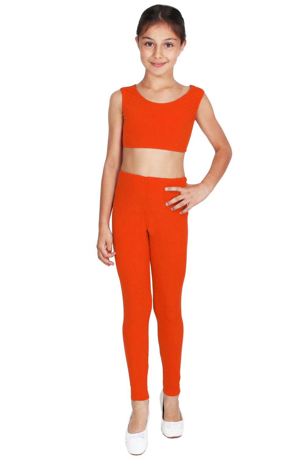 LEGGINS DANZA LYCRA ARANCIONE BAMBINA